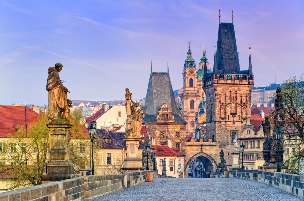 Charles Bridge in Prague jigsaw puzzle in Puzzle of the Day puzzles on TheJigsawPuzzles.com