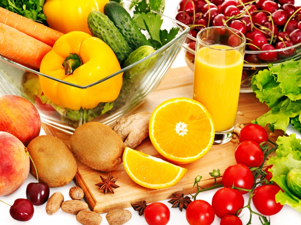 Fresh Vegetables and Fruits jigsaw puzzle in Fruits & Veggies puzzles on TheJigsawPuzzles.com