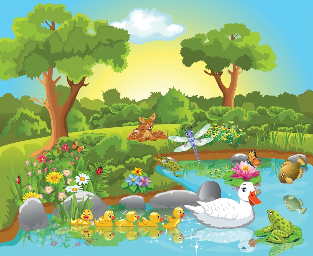 Ducks on the Pond jigsaw puzzle in Animals puzzles on TheJigsawPuzzles.com