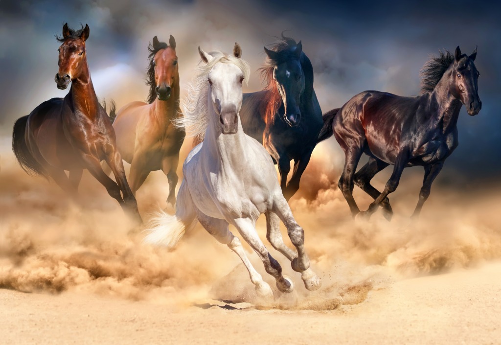 Horse Herd jigsaw puzzle in Animals puzzles on TheJigsawPuzzles.com
