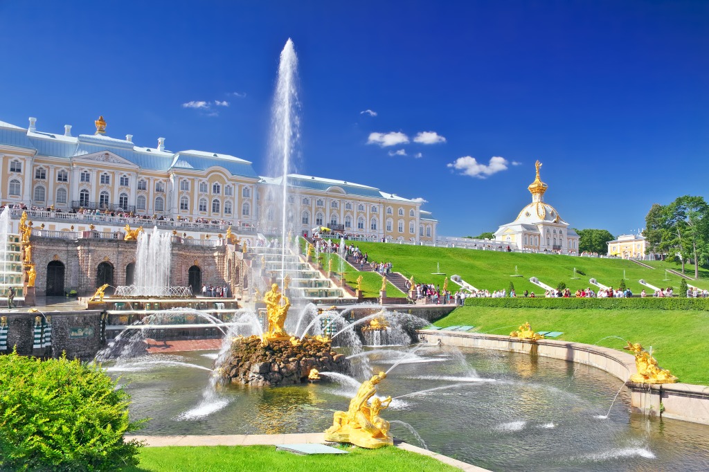 Grand Cascade In Pertergof, Saint-Petersburg jigsaw puzzle in Waterfalls puzzles on TheJigsawPuzzles.com