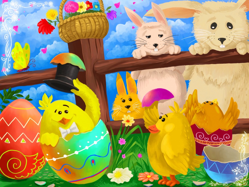 Happy Easter jigsaw puzzle in Puzzle of the Day puzzles on TheJigsawPuzzles.com
