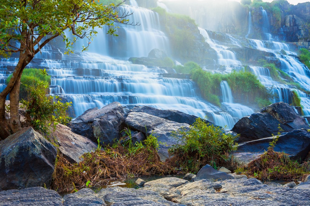 Pongour Waterfall, Da Lat, Vietnam jigsaw puzzle in Waterfalls puzzles on TheJigsawPuzzles.com