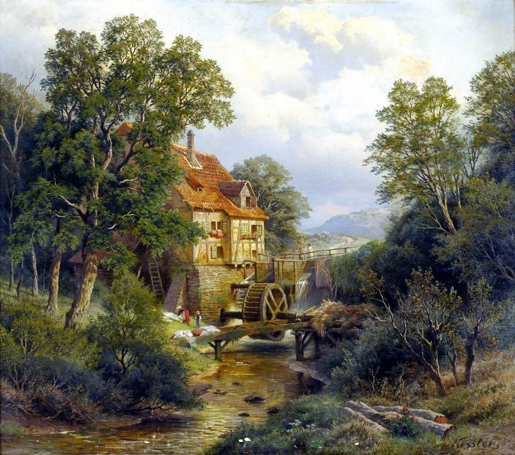 Water Mill jigsaw puzzle in Piece of Art puzzles on TheJigsawPuzzles.com