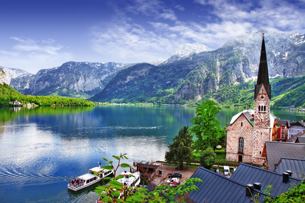 Hallstatt, Austrian Alps jigsaw puzzle in Puzzle of the Day puzzles on TheJigsawPuzzles.com