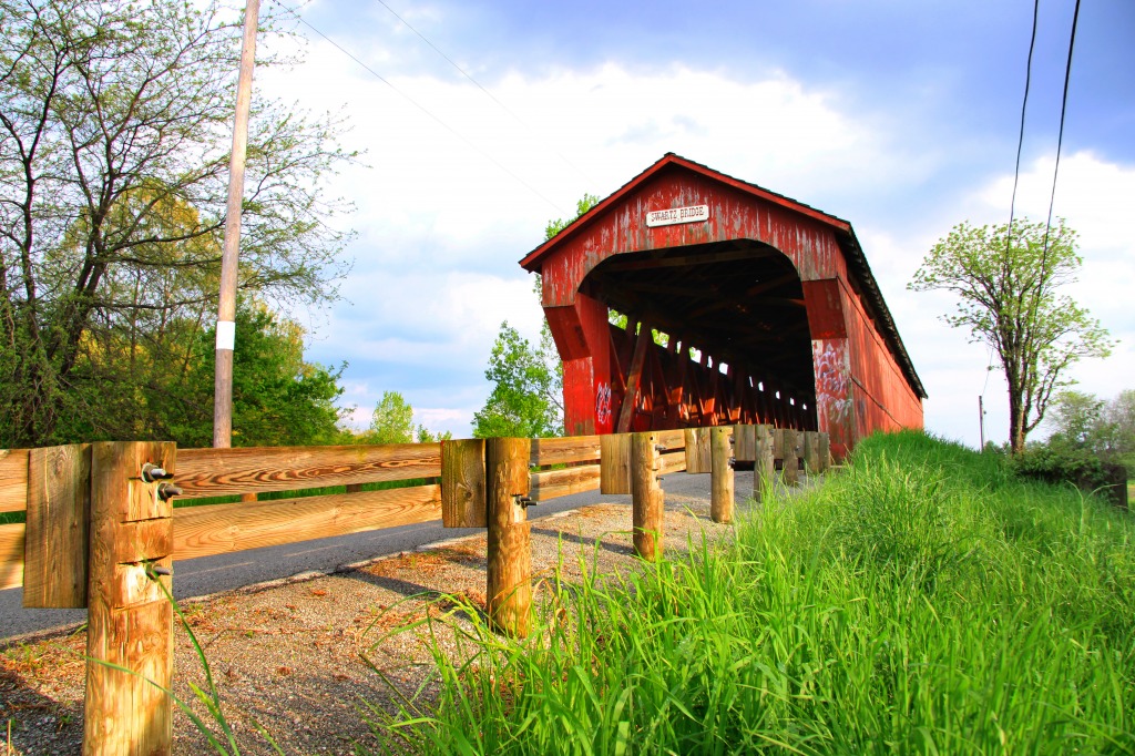 Swartz Covered Bridge, Ohio jigsaw puzzle in Bridges puzzles on TheJigsawPuzzles.com