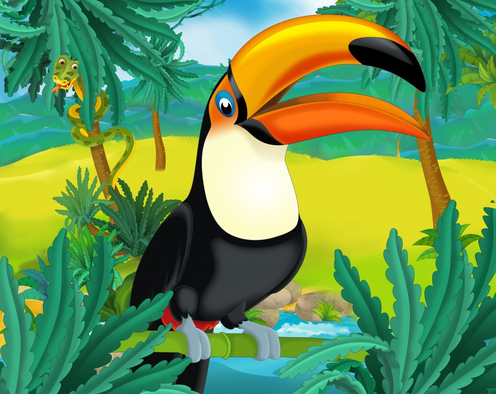 Colorful Toucan jigsaw puzzle in Animals puzzles on TheJigsawPuzzles.com