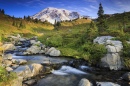 Snowy Mountain and a Small Stream