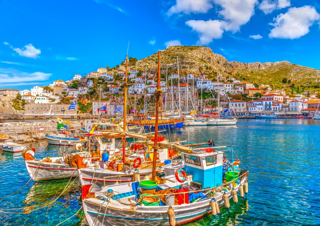 Hydra Island, Saronic Gulf, Greece jigsaw puzzle in Great Sightings puzzles on TheJigsawPuzzles.com