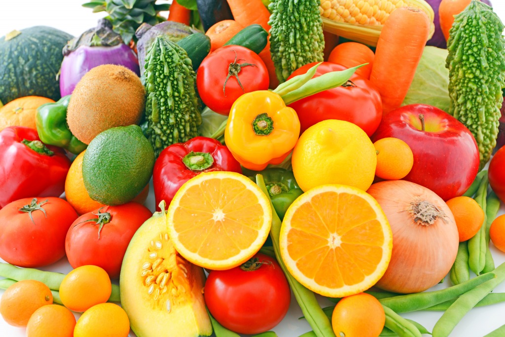 Different Fresh Fruits and Veggies jigsaw puzzle in Fruits & Veggies puzzles on TheJigsawPuzzles.com