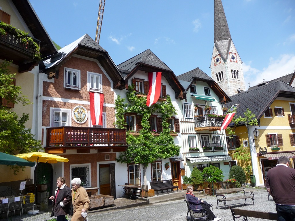 Market Square, Hallstatt, Austria jigsaw puzzle in Street View puzzles on TheJigsawPuzzles.com