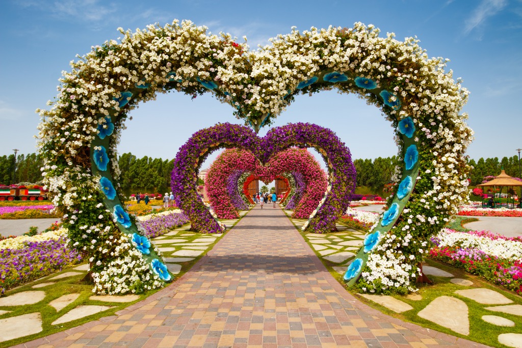 Hearts Way in Dubai Miracle Garden jigsaw puzzle in Flowers puzzles on TheJigsawPuzzles.com