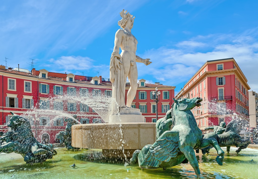 Fontaine du Soleil, Nice, France jigsaw puzzle in Waterfalls puzzles on TheJigsawPuzzles.com