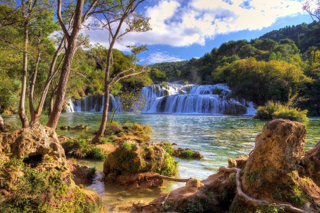 Krka National Park in Croatia jigsaw puzzle in Waterfalls puzzles on TheJigsawPuzzles.com