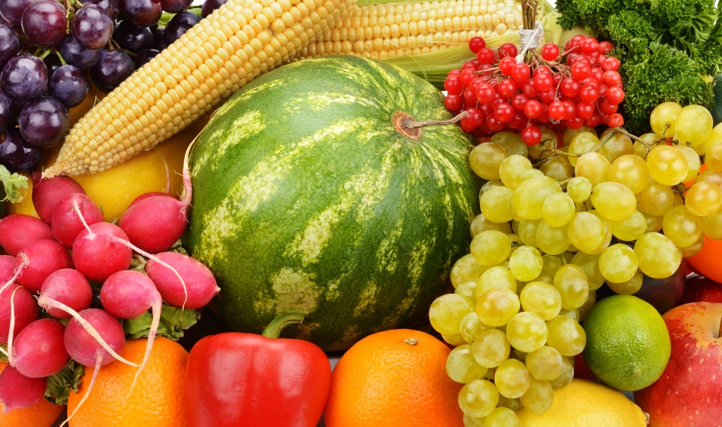 Assorted Fruits and Vegetables jigsaw puzzle in Fruits & Veggies puzzles on TheJigsawPuzzles.com