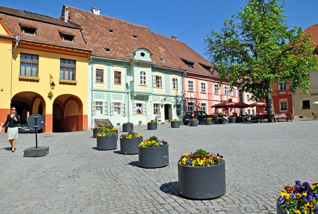 Citadel Square, Sighișoara, Romania jigsaw puzzle in Street View puzzles on TheJigsawPuzzles.com