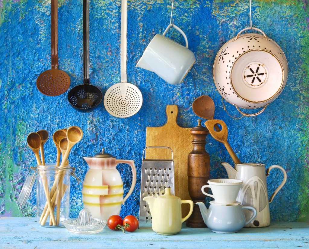 Vintage Kitchen Utensils jigsaw puzzle in Food & Bakery puzzles on TheJigsawPuzzles.com