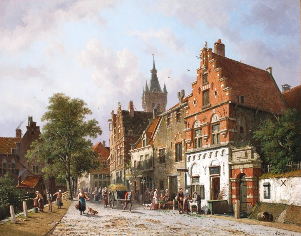 Delft with Prinsenhof in the Distance jigsaw puzzle in Piece of Art puzzles on TheJigsawPuzzles.com