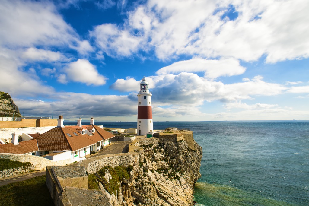 Lighthouse of Europa Point, Gibraltar jigsaw puzzle in Puzzle of the Day puzzles on TheJigsawPuzzles.com