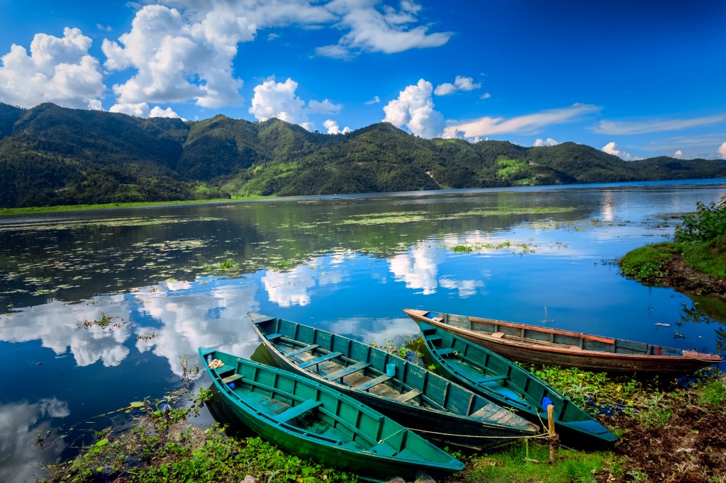 Pokhara Fewa Lake in Nepal jigsaw puzzle in Great Sightings puzzles on TheJigsawPuzzles.com