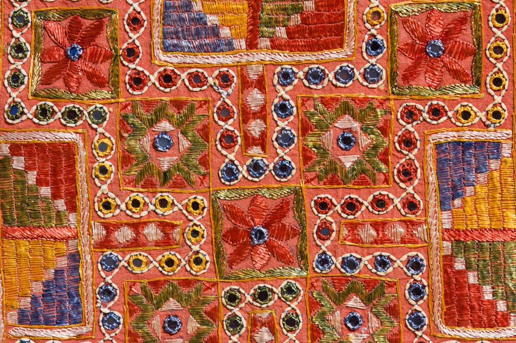 Indian Patchwork Carpet in Rajasthan jigsaw puzzle in Handmade puzzles on TheJigsawPuzzles.com