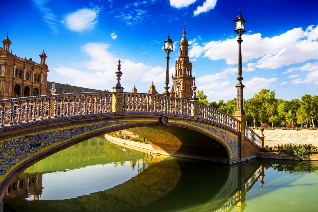 Leon Bridge in Sevilla, Spain jigsaw puzzle in Bridges puzzles on TheJigsawPuzzles.com