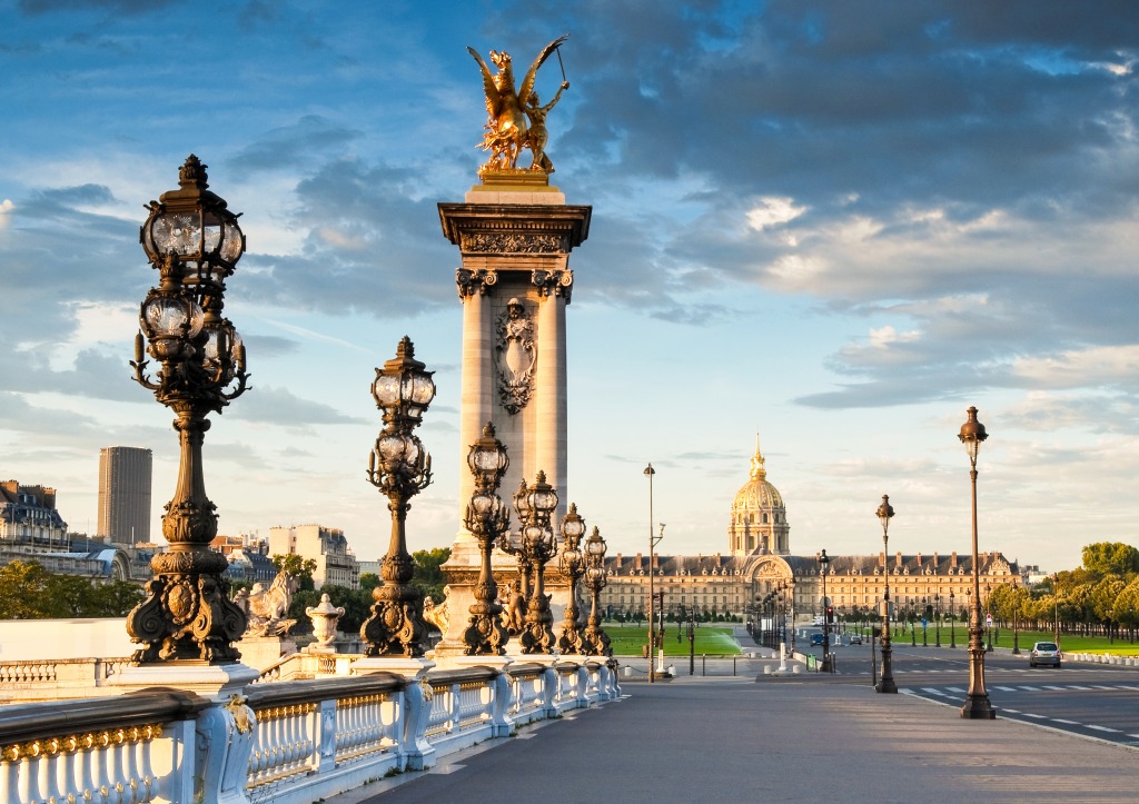 Alexandre III Bridge in Paris jigsaw puzzle in Bridges puzzles on TheJigsawPuzzles.com