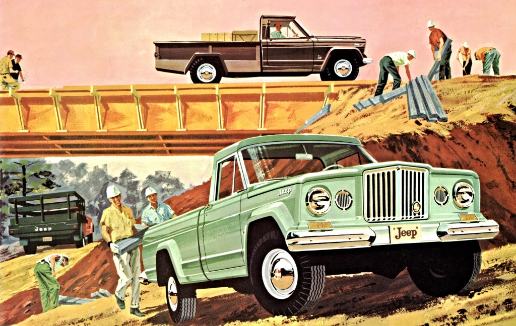 1963 Jeep Gladiators jigsaw puzzle in Cars & Bikes puzzles on TheJigsawPuzzles.com