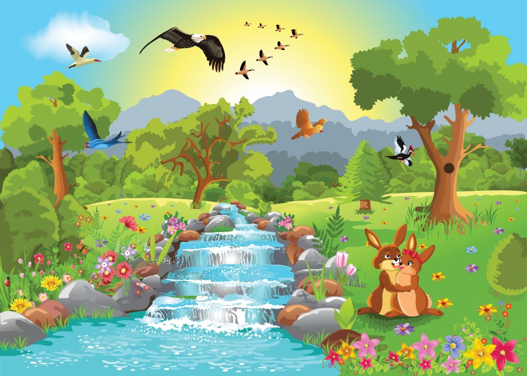 Romantic Landscape jigsaw puzzle in Waterfalls puzzles on TheJigsawPuzzles.com