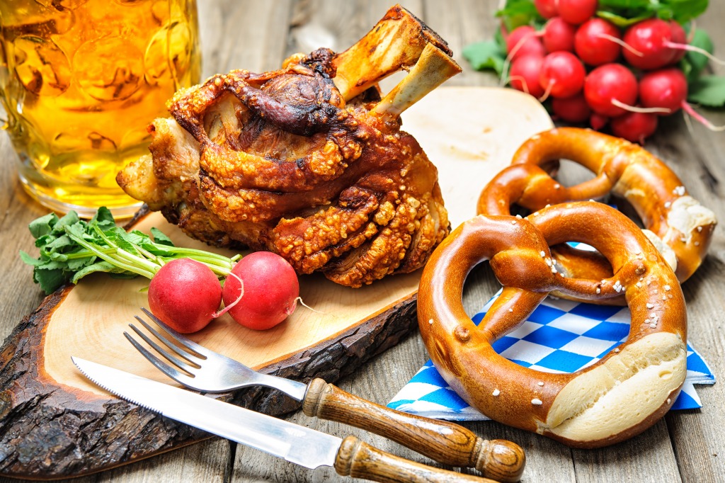 Roasted Oktoberfest Pork Knuckle jigsaw puzzle in Food & Bakery puzzles on TheJigsawPuzzles.com