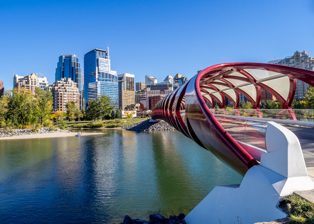 The Peace Bridge in Calgary, Canada jigsaw puzzle in Bridges puzzles on TheJigsawPuzzles.com