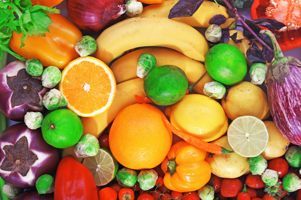 Fresh Fruits and Vegetables jigsaw puzzle in Fruits & Veggies puzzles on TheJigsawPuzzles.com