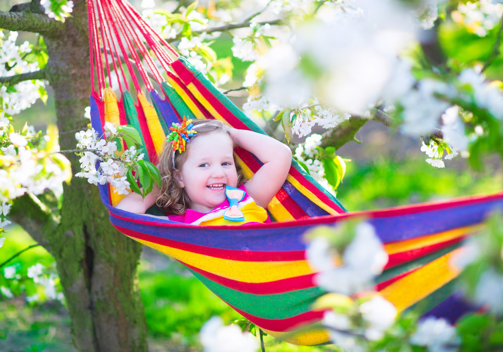Relaxing in a Hammock jigsaw puzzle in Puzzle of the Day puzzles on TheJigsawPuzzles.com