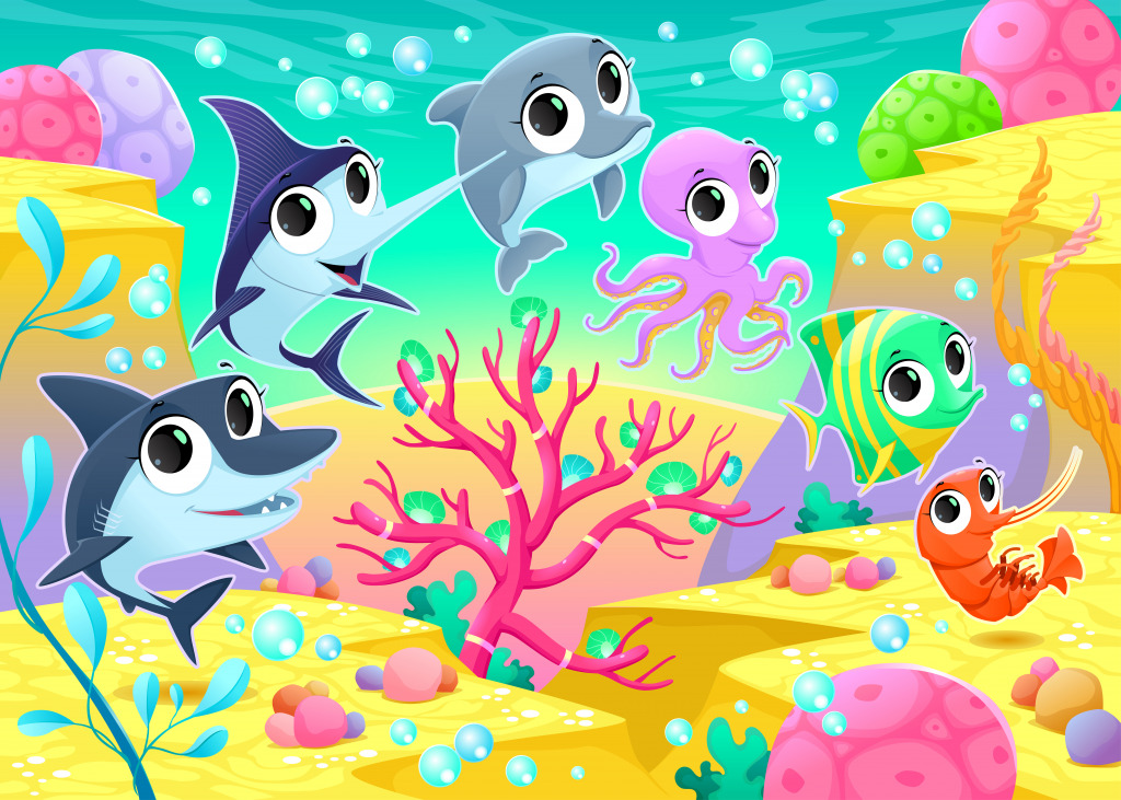 Funny Marine Animals jigsaw puzzle in Under the Sea puzzles on TheJigsawPuzzles.com