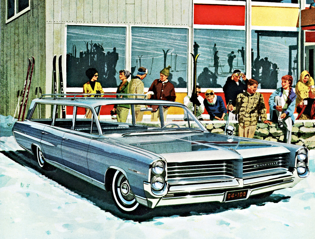 1964 Pontiac Bonneville Custom Safari jigsaw puzzle in Cars & Bikes puzzles on TheJigsawPuzzles.com