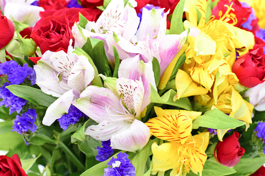 Colorful Flower Bouquet jigsaw puzzle in Flowers puzzles on TheJigsawPuzzles.com