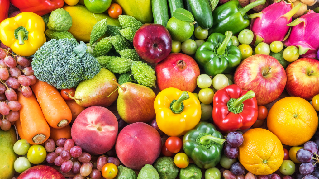 Tasty Fruits and Vegetables jigsaw puzzle in Fruits & Veggies puzzles on TheJigsawPuzzles.com