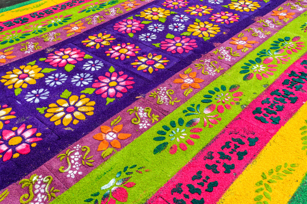 Lent Procession Carpet, Antigua, Guatemala jigsaw puzzle in Macro puzzles on TheJigsawPuzzles.com