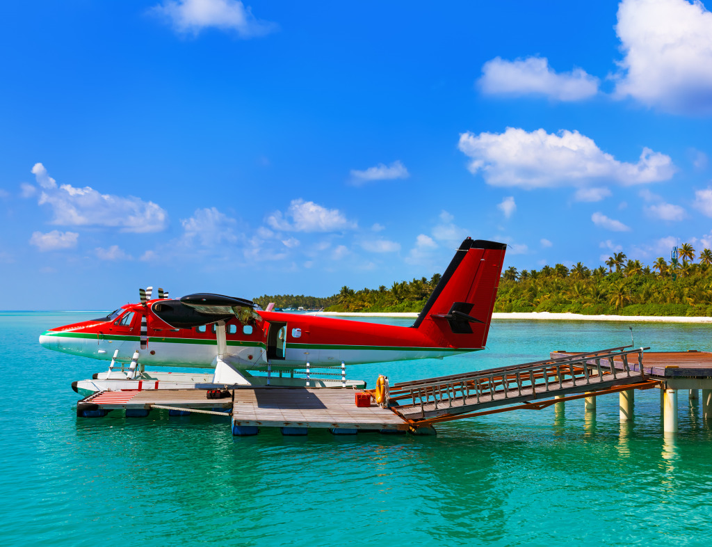 Seaplane At Maldives jigsaw puzzle in Aviation puzzles on TheJigsawPuzzles.com