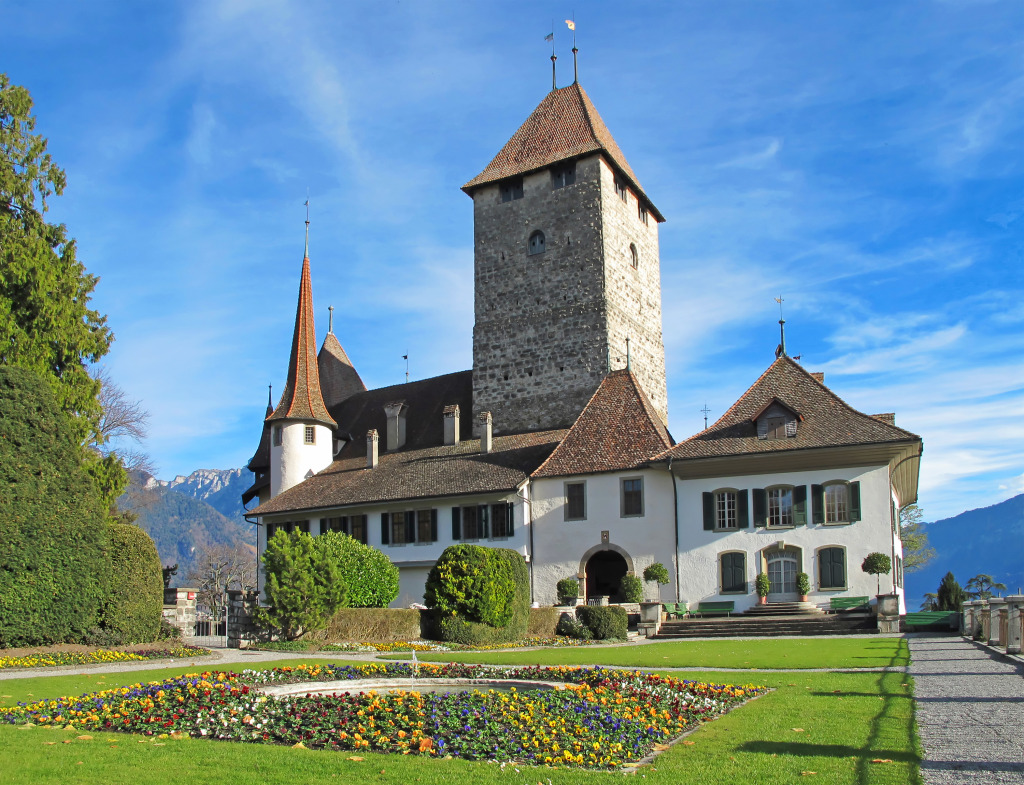 Spiez Castle, Switzerland jigsaw puzzle in Puzzle of the Day puzzles on TheJigsawPuzzles.com