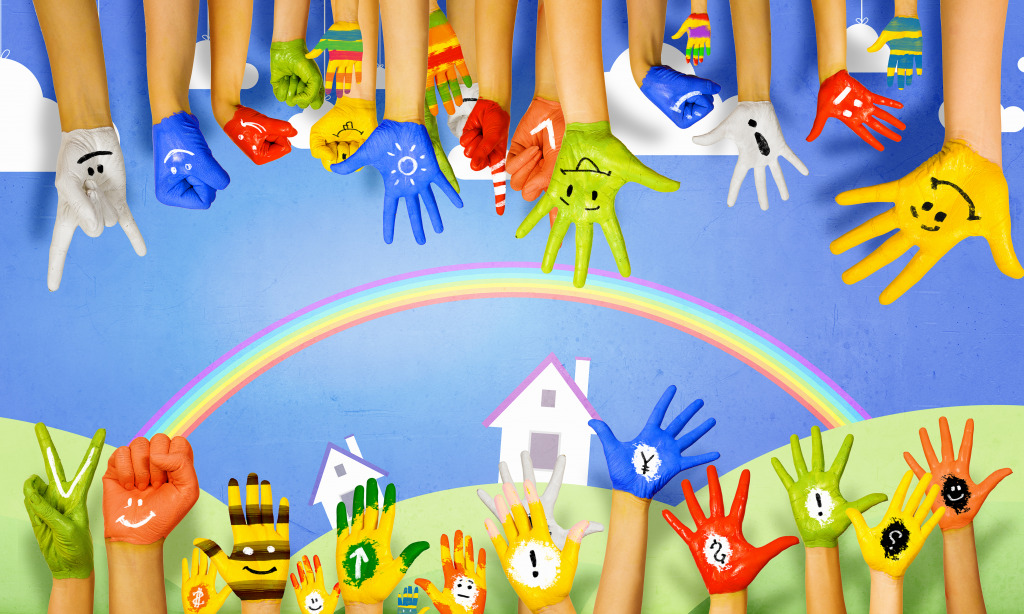 Colorful Hands jigsaw puzzle in Puzzle of the Day puzzles on TheJigsawPuzzles.com