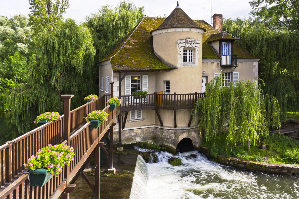 Picturesque Waterfall in Moret-Sur-Loing, France jigsaw puzzle in Waterfalls puzzles on TheJigsawPuzzles.com