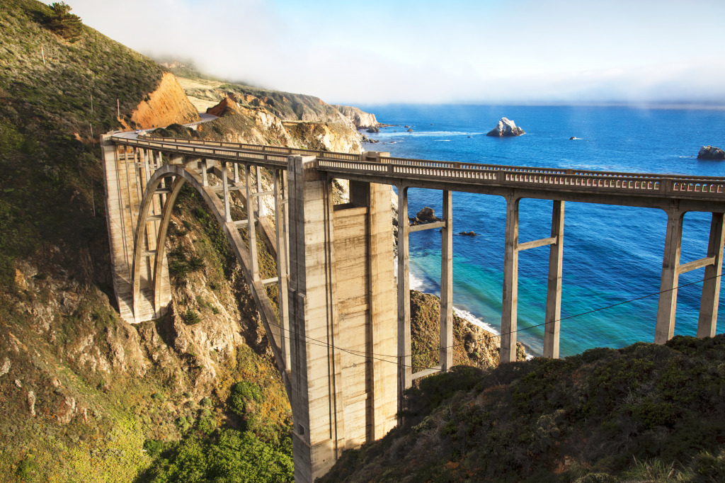 Bixby Bridge, Big Sur, California jigsaw puzzle in Bridges puzzles on TheJigsawPuzzles.com