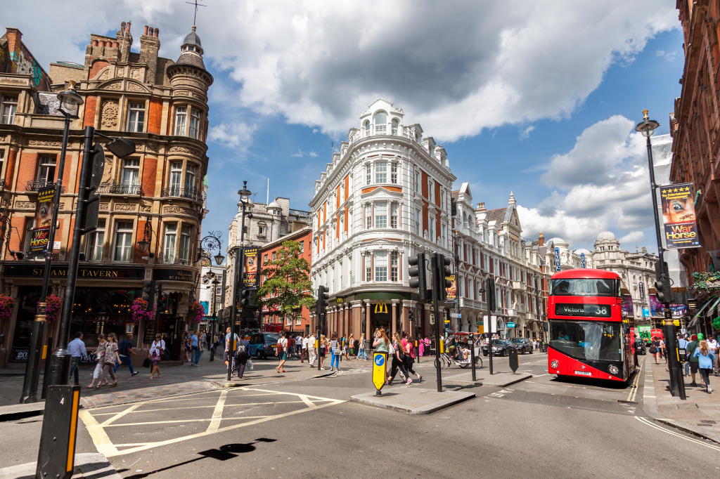 Shaftesbury Ave, London jigsaw puzzle in Street View puzzles on TheJigsawPuzzles.com