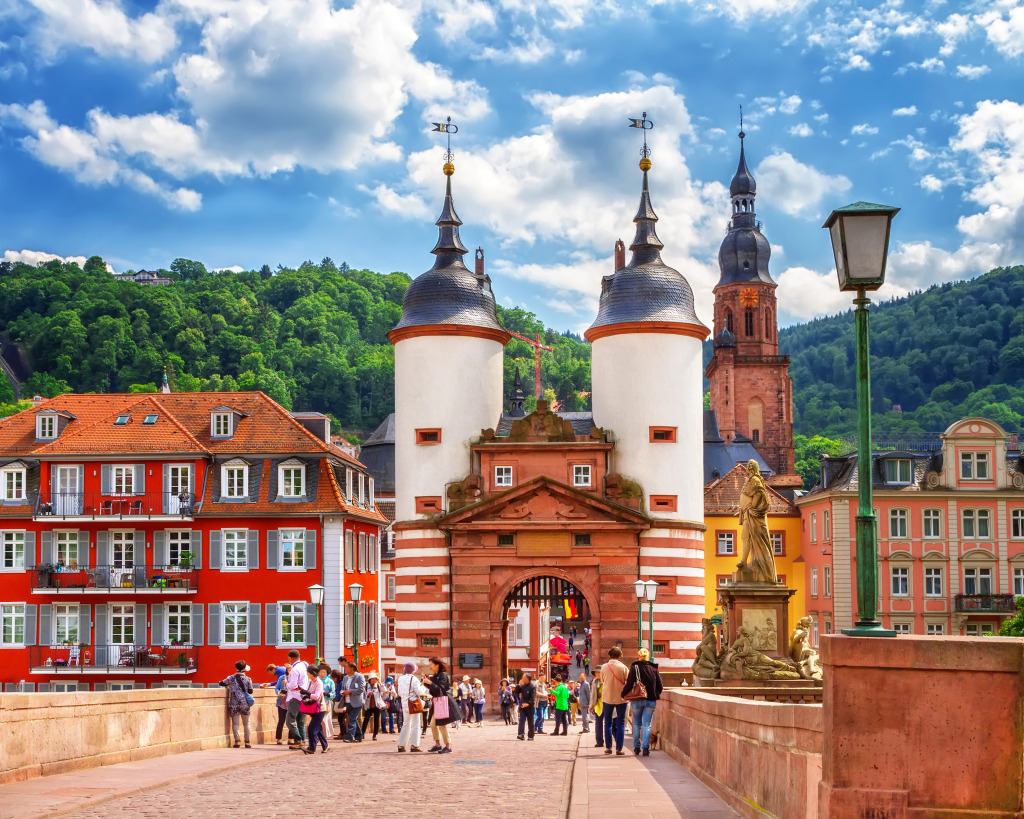 Old Bridge Gate, Heidelberg, Germany jigsaw puzzle in Bridges puzzles on TheJigsawPuzzles.com