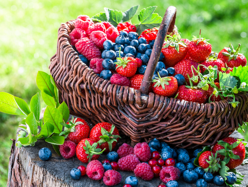 Basket of Berries jigsaw puzzle in Fruits & Veggies puzzles on TheJigsawPuzzles.com