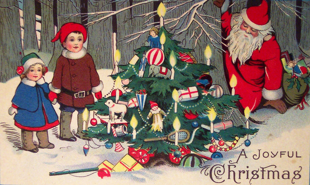 Vintage Christmas Postcard jigsaw puzzle in Christmas & New Year puzzles on TheJigsawPuzzles.com