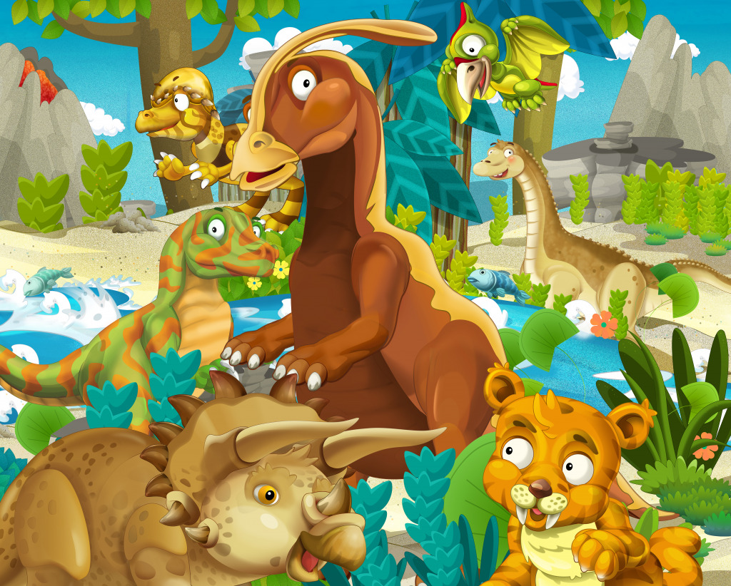 Dinosaur Land jigsaw puzzle in Puzzle of the Day puzzles on TheJigsawPuzzles.com