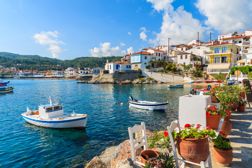 Kokkari Port, Samos Island, Greece jigsaw puzzle in Puzzle of the Day puzzles on TheJigsawPuzzles.com