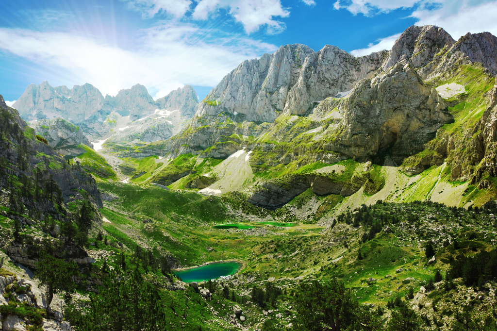 Mountain Lakes in Albanian Alps jigsaw puzzle in Great Sightings puzzles on TheJigsawPuzzles.com
